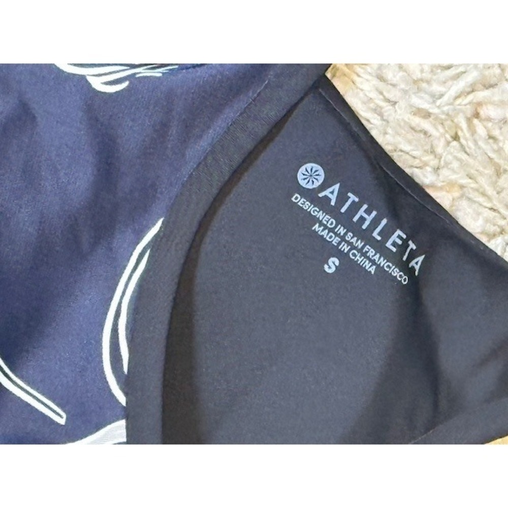 Athleta Fiore Wrap Bikini Set Size Small Navy Floral Criss Cross Back Strappy - Picture 8 of 8